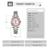 SKMEI 1534 elegant waterproof quartz steel band watch with diamond inlay(Silver Rose Gold)