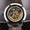 Hollow Dial Wooden Strap Men Mechanical Watch(D27-1)