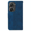 For Asus Zenfone 9 Geometric Embossed Flip Leather Phone Case(Blue)