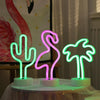 Cactus Shape Romantic Neon LED Holiday Light with Holder, Warm Fairy Decorative Lamp Night Light for Christmas, Wedding, Party, Bedroom(Green Light)