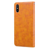For Xiaomi Redmi 9A Business Style Oil Wax Texture Horizontal Flip Leather Case, with Holder & Card Slots & Wallet(Yellow)