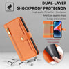 For Samsung Galaxy S25+ 5G Sheep Texture Cross-body Zipper Wallet Leather Phone Case(Orange)