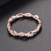 Woman Classical Cubic Zirconia Twist Shape Ring, color:rose gold(7)