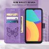 For Alcatel 1L 2021 Embossed Butterfly Leather Phone Case(Purple)