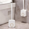 Wall-mounted Toilet Brush and Holder Set Odorless Design with Lid Bathroom Cleaning Kit(Cream White)