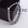 Silver Stainless Steel Round Bead Bracelet(6mm)