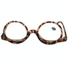 Makeup Magnifying Glass Presbyopic Glasses Flip Swivel Reading Glasses, Degree: +250(Tea Color)