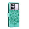 For Xiaomi Redmi K70 Sun Mandala Embossing Pattern Phone Leather Case(Green)