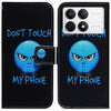 For Xiaomi Poco F6 Pro Coloured Drawing Flip Leather Phone Case(Anger)