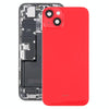 iPhone 14 Plus Glass Back Cover with Ring Holder - Red