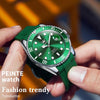 OLEVS 6650 Men Luminous Waterproof Silicone Strap Mechanical Watch(Green)