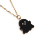 Halloween Jewelry Alloy Ghost Earrings Necklace(Black Earrings+Necklace)