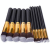10 PCS Makeup Brushes Set Makeup Tool Powder Eyeshadow Pencil Cosmetic Set (White Silver)