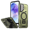 For Samsung Galaxy A55 5G Shield Frame Holder MagSafe Phone Case(Olive Green)