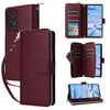 For Samsung Galaxy A33 5G Nine-card Slots Zipper Wallet Bag Leather Phone Case(Wine Red)