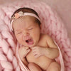 50x50cm New Born Baby Knitted Wool Blanket Newborn Photography Props Chunky Knit Blanket Basket Filler(White)