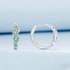 S925 Sterling Silver With Platinum-Plated Sweet Green Ocean Wave Earrings(BSE1034)