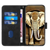 For Xiaomi Redmi K70 YX0060 Elephant Head Embossed Phone Leather Case with Lanyard(Black)