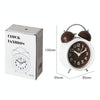 6016 Simple Bell Small Alarm Clock Students Learning Bedside Clock With Night Light(Coffee Color)