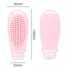 100ml 2 In1 Travel Dispenser Bottle Silicone Portable Massage Brush Shampoo Lotion Divider Bottle(Light Pink)