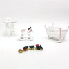 3 PCS Mini Wooden Train Simulation Model Doll House Mini Accessories