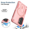 For Samsung Galaxy A35 Armor MagSafe Holder PC Hybrid TPU Phone Case(Pink)