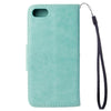 For  iPhone 8 & 7  Pressed Flowers Horizontal Flip Leather Case with Holder & Card Slots & Wallet(Green)