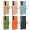 For Samsung Galaxy Z Fold5 VIETAO Woven Leather Metal Ring Phone Case(Pink)