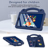 For Samsung Galaxy Tab A9 Handle Kickstand Children EVA Shockproof Tablet Case(Navy Blue)
