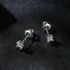 S925 Sterling Silver Platinum-plated Sparkling Square Moissanite Princess Earrings, Size: L