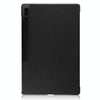 For Samsung Galaxy Tab S8 Ultra Three-folding Holder Custer Texture Leather Tablet Case(Black)