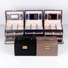 PU Leather Three-Layer Jewelry Box Necklace Storage Display Packaging Box With Handle(Coffee)