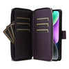 For iPhone 14 / 13 Nine-card Slots Zipper Wallet Bag Leather Phone Case(Dark Purple)