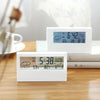 LCD Electronic Desk Clock Digital Display Multifunctional Temperature And Humidity Meter Alarm Clock, Model: Transparent White