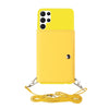 For Samsung Galaxy S22 Ultra 5G Crossbody Lanyard Wallet Card Bag Phone Case(Yellow)