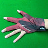 GUTENG Three Finger Thin Breathable Wear-Resistant Non-Slip Snooker Billiard Gloves, Style: Left Thumb Half Finger (Printed Red)