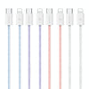 USAMS US-SJ657 U86 PD30W USB-C/Type-C to 8 Pin Rainbow Braided Fast Charging Data Cable, Length: 1.2m(Blue)