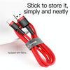 Baseus 1.5A 2m USB to 8 Pin High Density Nylon Weave USB Cable for iPhone, iPad(Red)