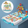 Children Screw-Tightening Electric Drill Toy Manual Assembly Toolbox, Style: 3D + Electric Drill (399 PCS)
