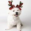 Sequinned Antler Christmas Puppy Hat, S (10-18cm) - Cat/Dog