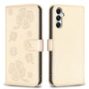 For Samsung Galaxy A56 5G Four-leaf Embossed Leather Phone Case(Gold)
