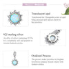 S925 Sterling Silver Opal Little Sun Pendant DIY Bracelet Necklace Accessories