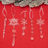 5pcs /Set Christmas Acrylic Clear Pendant Snowflake Icicle Crystal Ornaments Xmas Tree Hanging Decoration