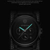 Ochstin 7232 Multifunctional Business Leather Wrist Wrist Waterproof Quartz Watch(Black+Black)