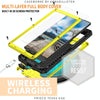 For Samsung Galaxy S22 Ultra 5G R-JUST Sliding Camera Metal + Silicone Holder Phone Case(Yellow)