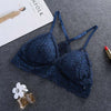 Camisole Female Wrapped Chest Tube Top Underwear Sexy Lace Gathered Base Bra with Chest Pad, Size:One Size(Blue)