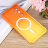 For Samsung Galaxy S25 5G Liquid TPU Silicone Gradient MagSafe Phone Case(Orange Yellow)