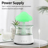 CH06 300ml Rain Humidifier Mushroom Cloud Colorful Night Lamp Aromatherapy Machine, Style: Without Remote Controller(White)