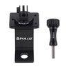 PULUZ Aluminum Alloy Motorcycle Fixed Holder Mount with Tripod Adapter & Screw for GoPro, Insta360, DJI and Other Action Cameras(Black)