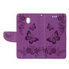 For Galaxy J7 (2017) (EU Version) Pressed Flowers Butterfly Pattern Horizontal Flip Leather Case with Holder & Card Slots & Wallet & Lanyard (Purple)